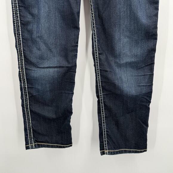 Silver Jeans Tuesday Skinny Crop Womens 27 Dark Wash Embroidered Stretch Denim - Picture 3 of 14